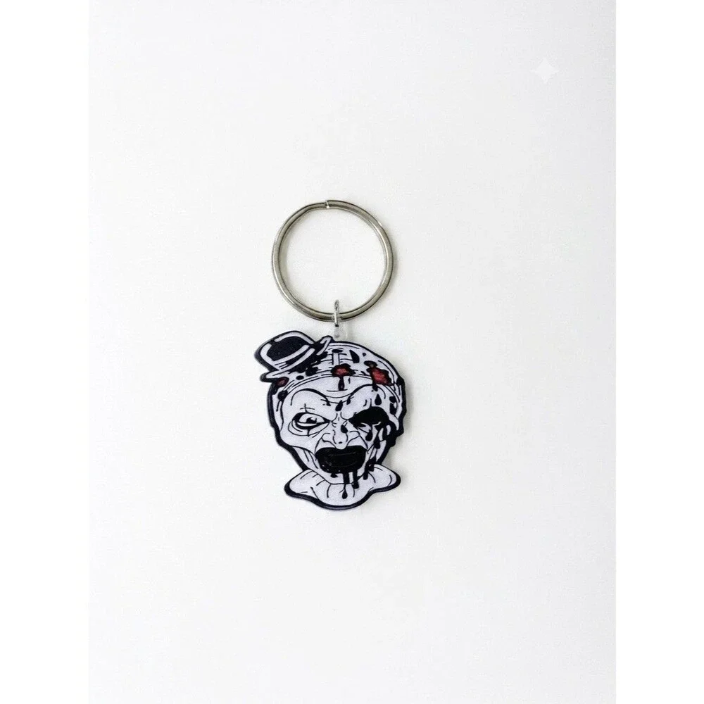 Halloween Horror Keychain Art the Clown Character Key Ring Terrifier Fan Gift